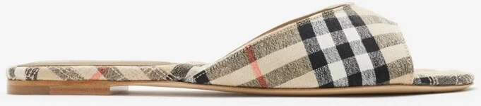 Burberry Check Mews Slides Size: 36