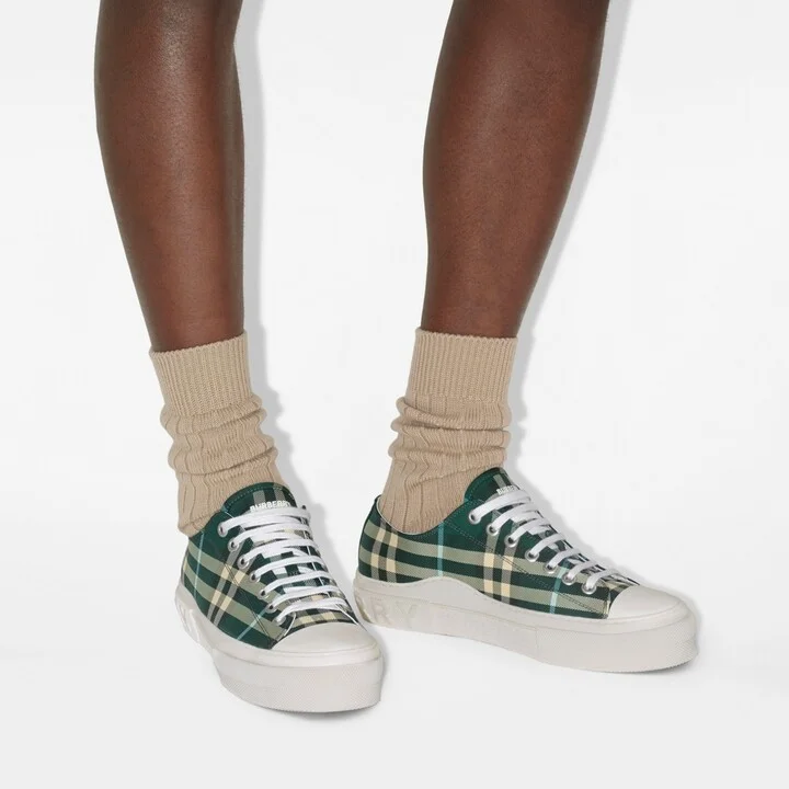 Burberry Check Nylon Blend Sneakers Size: 41 - Image 2