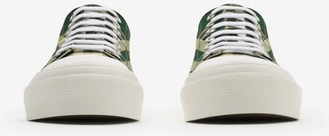 Burberry Check Nylon Blend Sneakers Size: 41 - Image 3