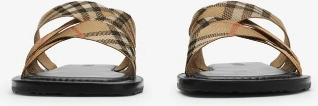 Burberry Check Pavilion Slides​ Size: 42 - Image 3