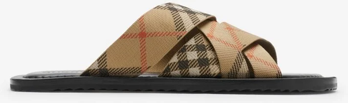 Burberry Check Pavilion Slides​ Size: 42