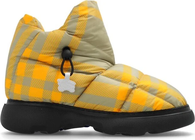 Burberry Check Pillow Drawstring Padded Ankle Boots