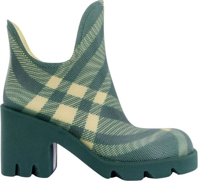 Burberry Check Printed Round-Toe Ankle Boots