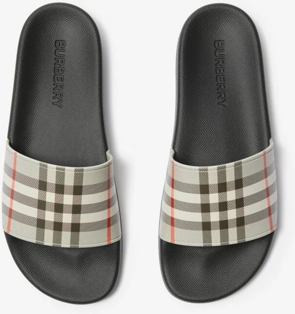 Burberry Check Slides Size: 35 - Image 5