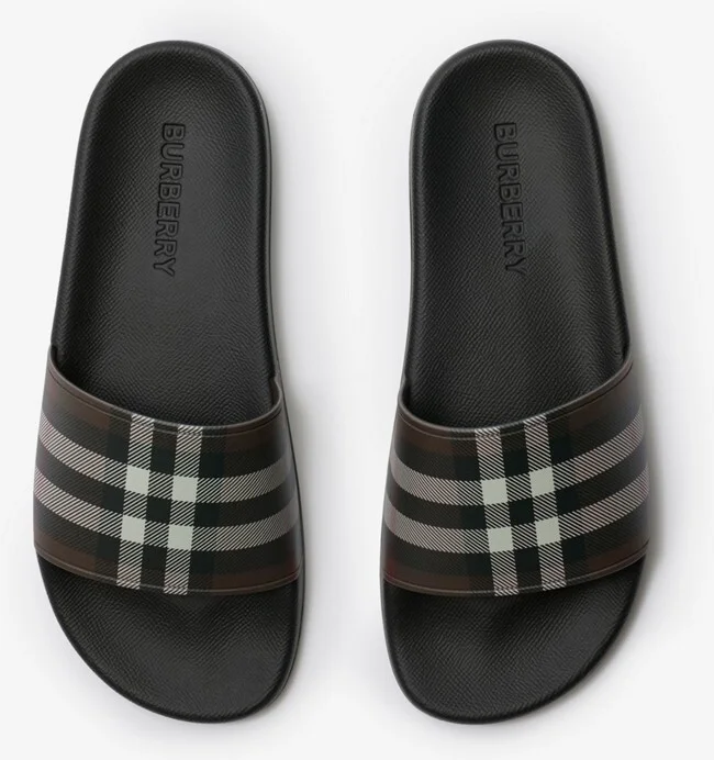 Burberry Check Slides Size: 35 - Image 4