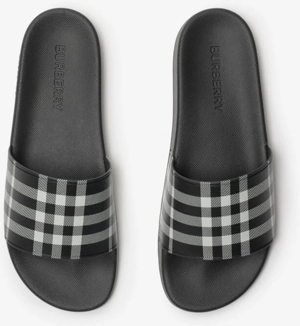 Burberry Check Slides Size: 40 - Image 5
