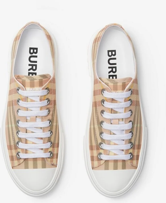 Burberry Check Sneakers Size: 35 - Image 5