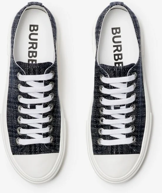 Burberry Check Sneakers Size: 35 - Image 5