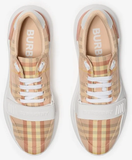 Burberry Check Sneakers Size: 35 - Image 4