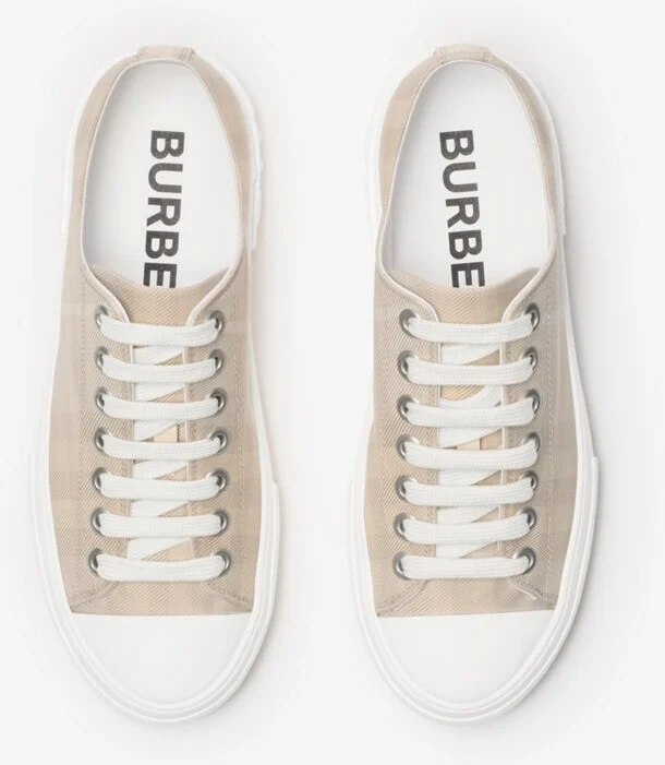 Burberry Check Sneakers Size: 35 - Image 4