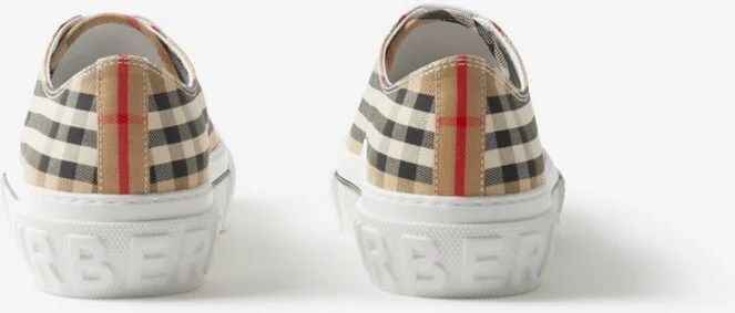 Burberry Check Sneakers Size: 35 - Image 4