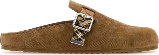 Burberry Checked Buckle Detailed Slip-On Mules