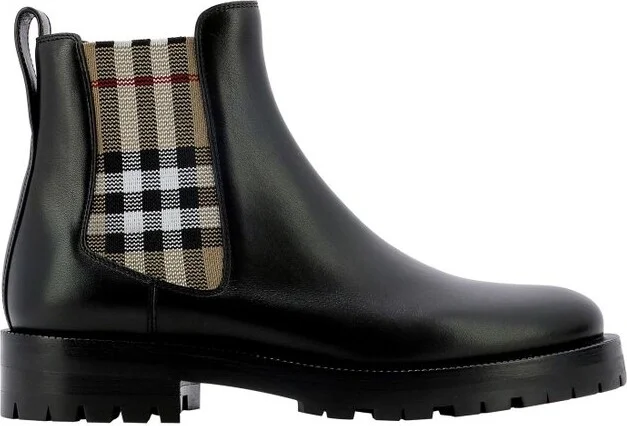 Burberry Checked Chelsea Boots