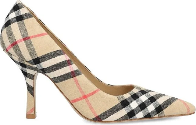Burberry Checked Dame Pointed-Toe Pumps