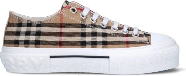 Burberry Checked Lace-Up Sneakers