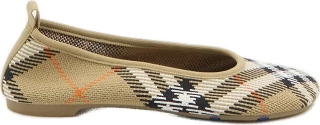 Burberry Checked Slip-On Baby Ballerinas