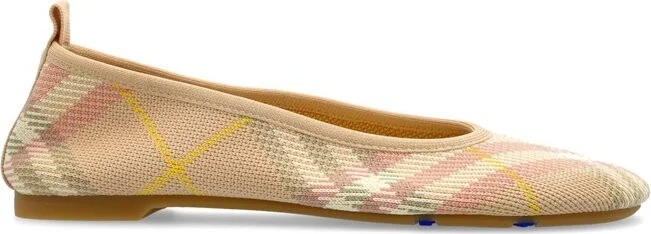 Burberry Checked Slip-On Ballerina Shoes