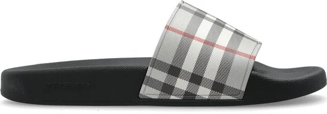 Burberry Checked Slip-On Slides