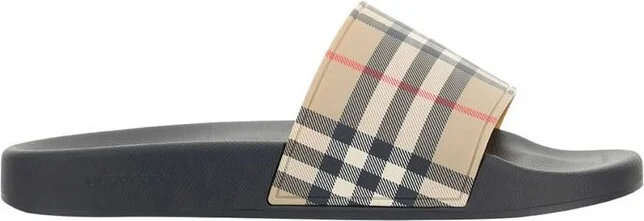 Burberry Checked Slip-On Slides