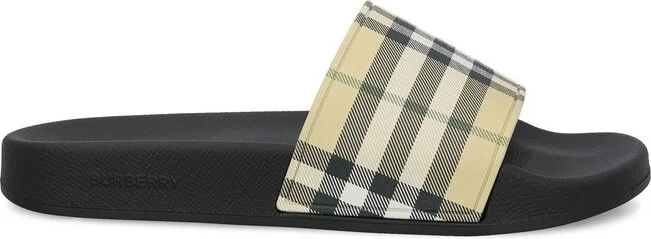 Burberry Checked Slip-On Slippers