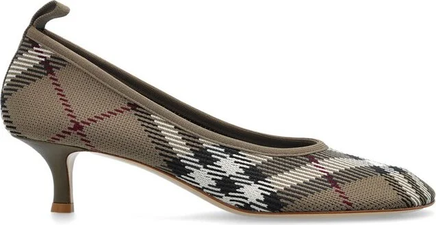 Burberry Checked Square-Toe Pumps