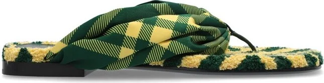 Burberry Checked Thong-Strap Pool Flat Slides