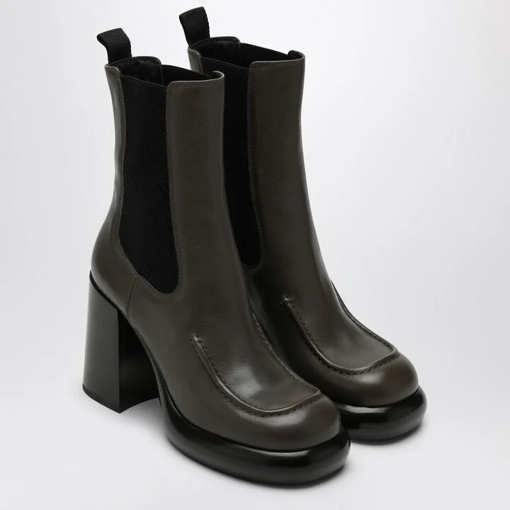 Burberry Chelsea Wedge Boot In Dark Green