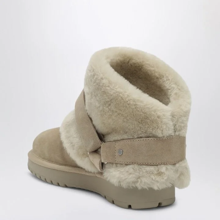Burberry Chubby Snow Boots In Suede And Beige Shearling - Image 2