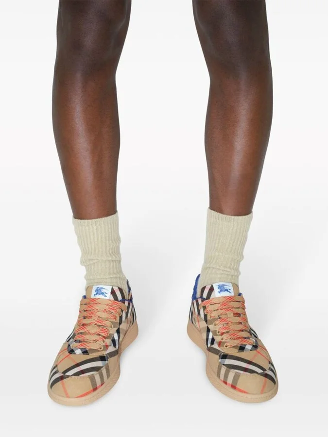Burberry Cotton-Blend Check Terrace Sneakers Shoes - Image 2