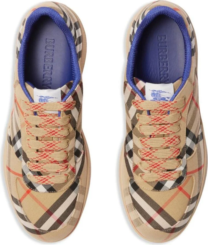 Burberry Cotton-Blend Check Terrace Sneakers Shoes - Image 5