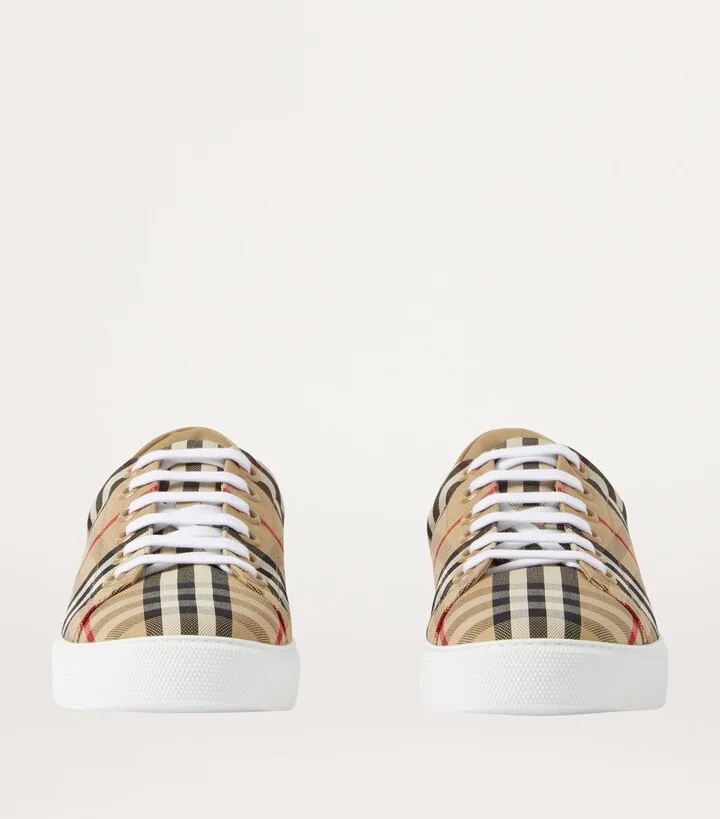 Burberry Cotton Check Sneakers - Image 2