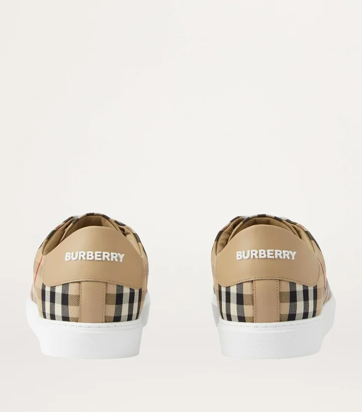 Burberry Cotton Check Sneakers - Image 3