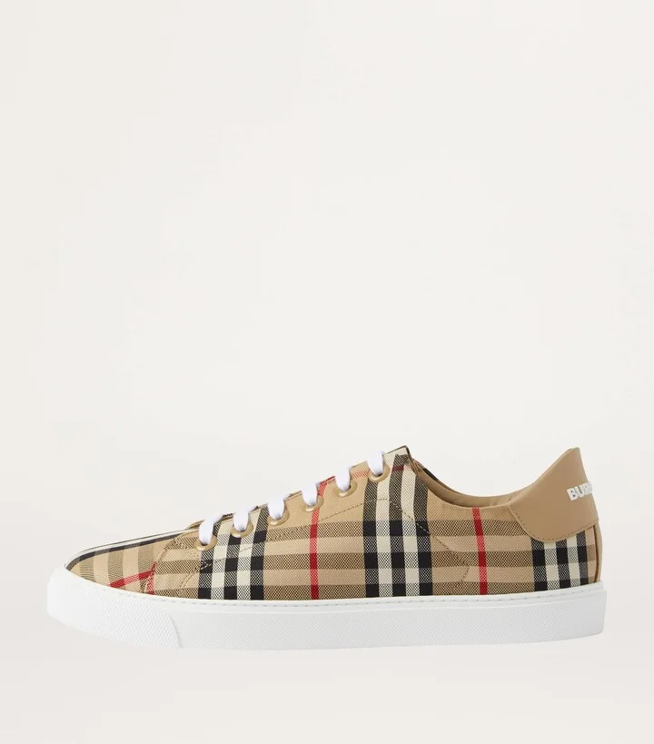 Burberry Cotton Check Sneakers - Image 4