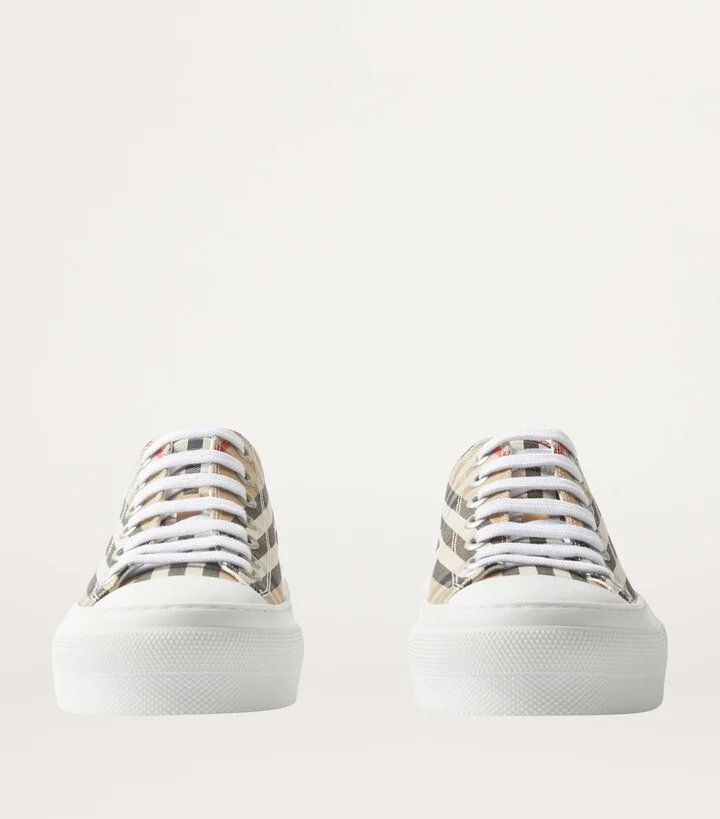 Burberry Cotton Check Sneakers - Image 2