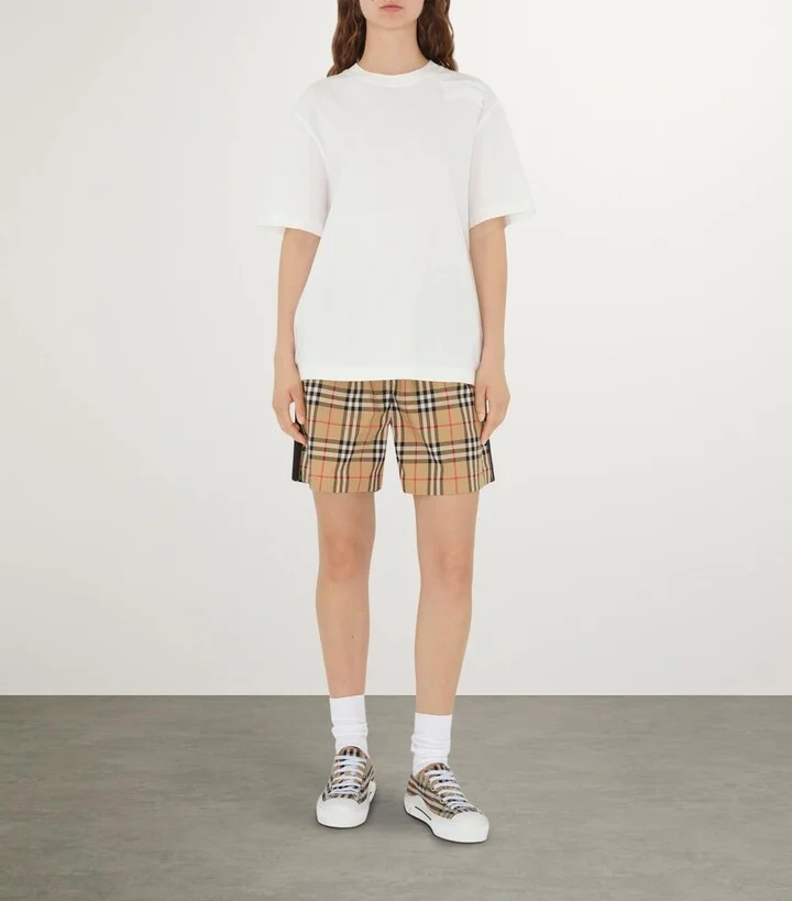 Burberry Cotton Check Sneakers - Image 4