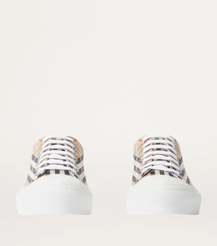 Burberry Cotton Check Sneakers - Image 3