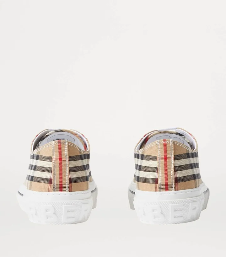 Burberry Cotton Check Sneakers - Image 4