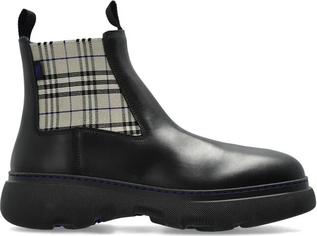 Burberry Creeper Check Pattern Chelsea Ankle Boots
