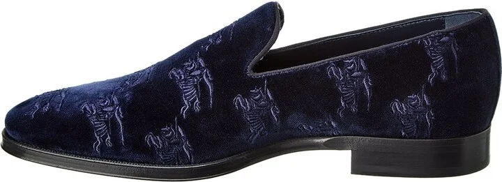 Burberry Ekd Embroidered Velvet Loafer - Image 2