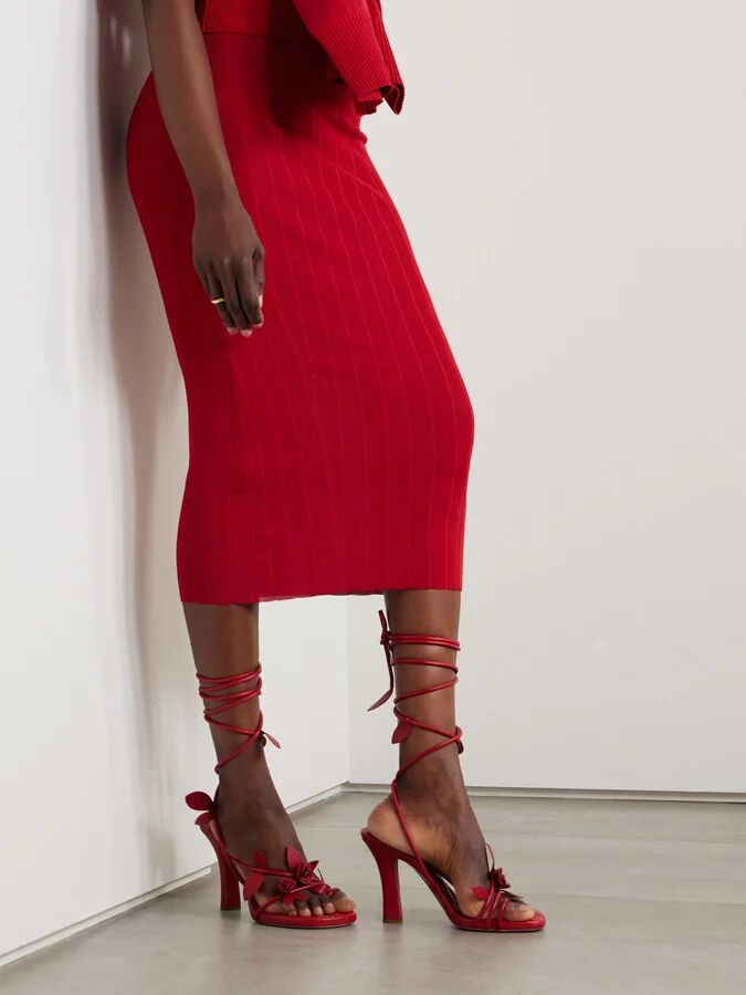 Burberry - Embellished Leather Pumps - Red - Image 2