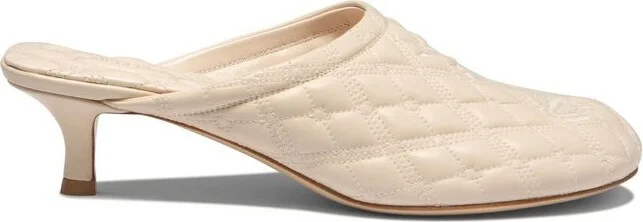 Burberry Embroidered Quilted Slip-On Mules