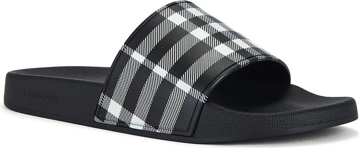 Burberry Furley Check Slide in Black - Image 2