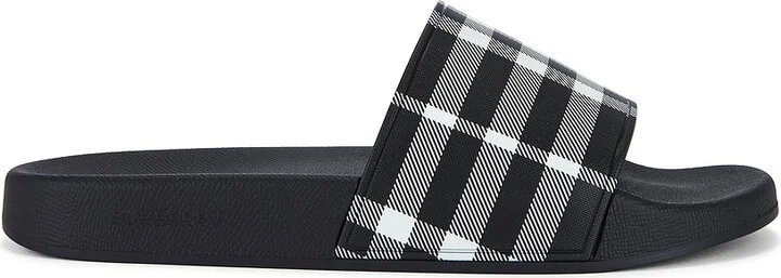 Burberry Furley Check Slide in Black