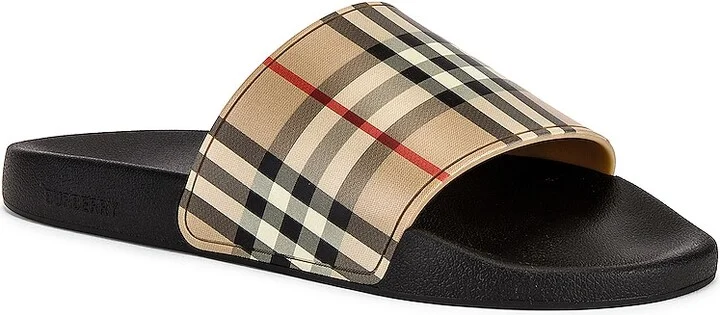 Burberry Furley M Check Slide in Brown - Image 2