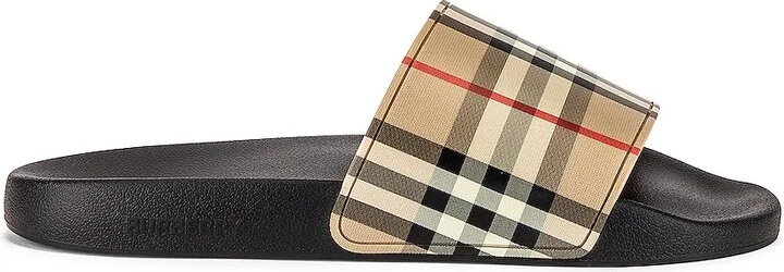 Burberry Furley M Check Slide in Brown