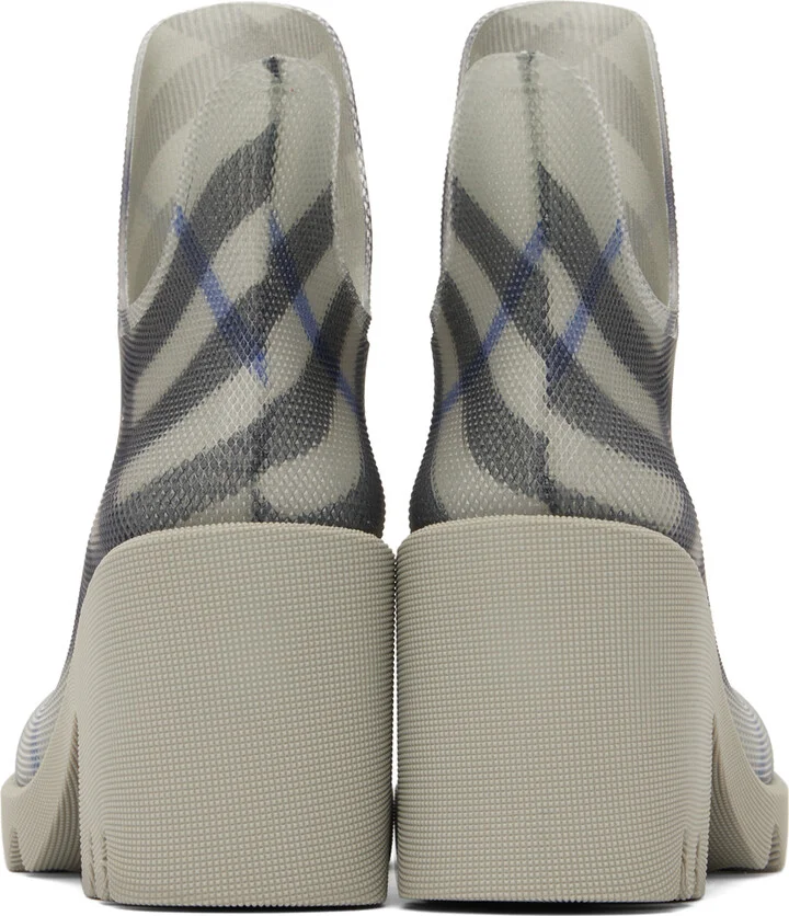 Burberry Gray Marsh Heeled Rubber Rain Boots - Image 2