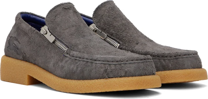 Burberry Gray Suede Chance Loafers - Image 4