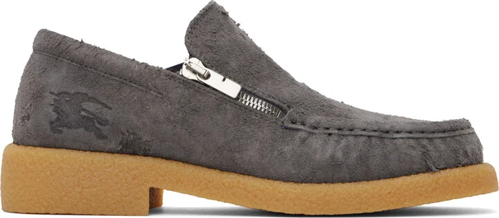 Burberry Gray Suede Chance Loafers