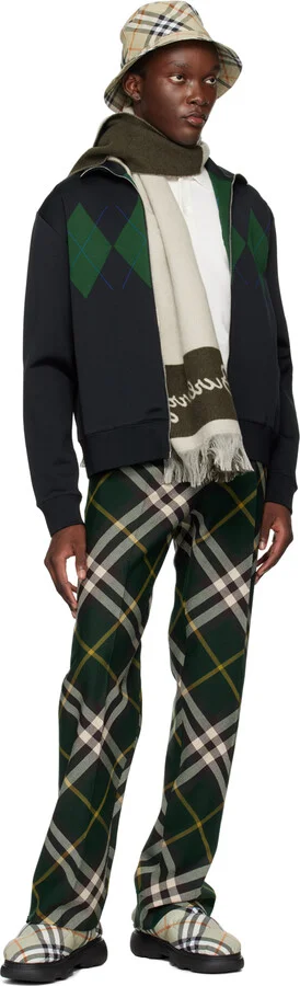 Burberry Green Check Nylon Pillow Loafers - Image 5