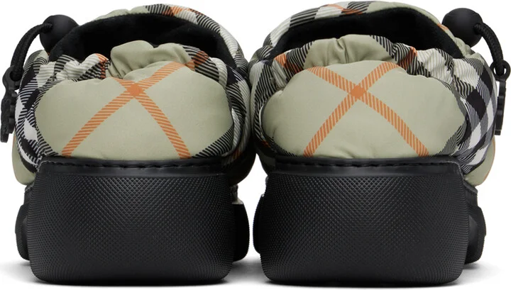 Burberry Green Check Nylon Pillow Loafers - Image 2